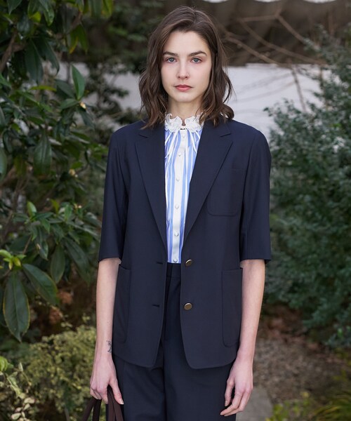 DRESSTERIOR（ドレステリア）の「【接触冷感/セットアップ可】2WAYストレッチシングルジャケット（テーラードジャケット・レディース・ネイビー/ダークブラウン・36/38/40）」の12枚目の写真