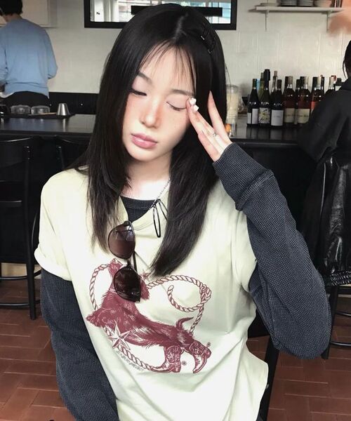 SUNBURNPROJECT(サンバーンプロジェクト)の「HEART DOG OVERFIT T-SHIRT, KHAKI(Tシャツ/カットソー・レディース・その他・FREE)」の6枚目の写真
