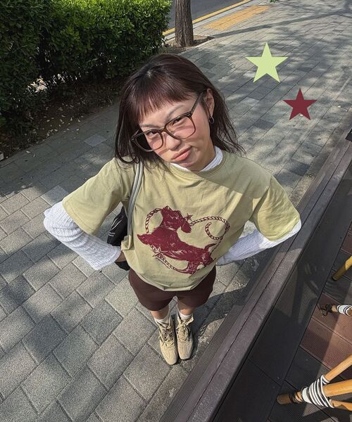 SUNBURNPROJECT(サンバーンプロジェクト)の「HEART DOG OVERFIT T-SHIRT, KHAKI(Tシャツ/カットソー・レディース・その他・FREE)」の7枚目の写真