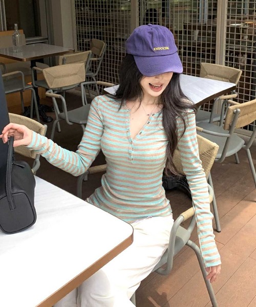 HALEY PESCA(ヘーリーペスカ)の「HALEY PESCA/シンプルボーダー カットソー(Tシャツ/カットソー・レディース・ピンク/ブルー/ブラック・MEDIUM/SMALL)」の8枚目の写真