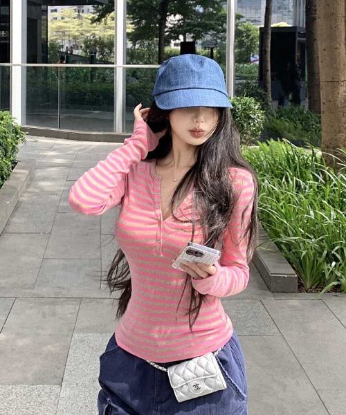 HALEY PESCA(ヘーリーペスカ)の「HALEY PESCA/シンプルボーダー カットソー(Tシャツ/カットソー・レディース・ピンク/ブルー/ブラック・MEDIUM/SMALL)」の13枚目の写真
