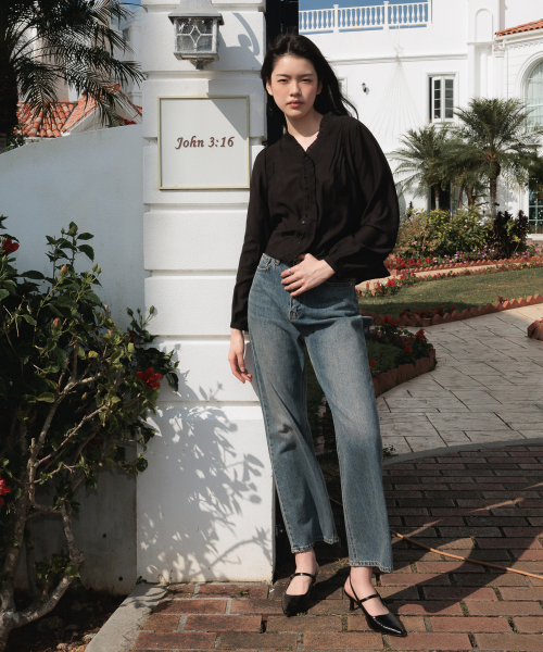 DEHEVE（デヘヴェ）の「Frill Pintuck Blouse [Black]（シャツ/ブラウス・レディース・ブラック・FREE）」の4枚目の写真