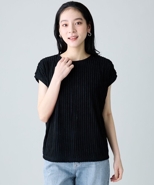 ANY(エニィ)の「レースフレンチスリーブプルオーバー(Tシャツ/カットソー・レディース・ホワイト系/ホワイト系1/ブラック系1/ダークブラウン系・F)」の12枚目の写真
