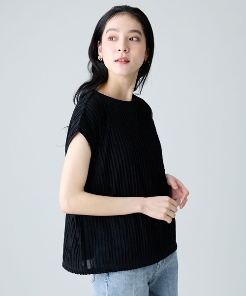 ANY(エニィ)の「レースフレンチスリーブプルオーバー(Tシャツ/カットソー・レディース・ホワイト系/ホワイト系1/ブラック系1/ダークブラウン系・F)」の13枚目の写真
