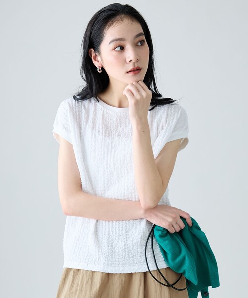 ANY(エニィ)の「レースフレンチスリーブプルオーバー(Tシャツ/カットソー・レディース・ホワイト系/ホワイト系1/ブラック系1/ダークブラウン系・F)」の21枚目の写真