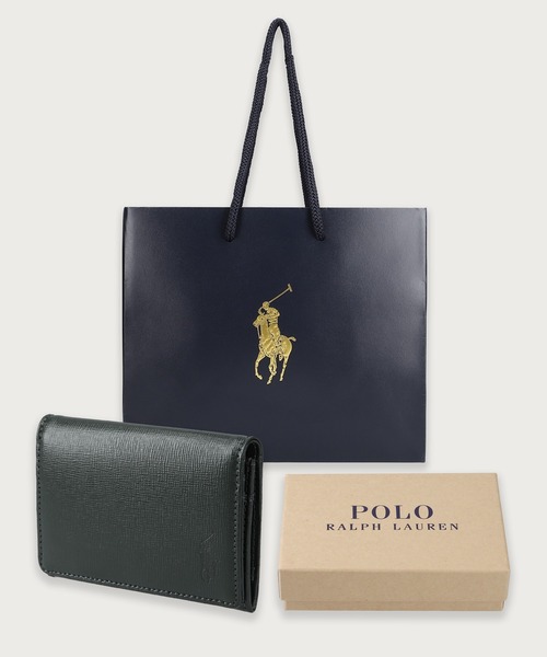 POLO RALPH LAUREN(ポロ ラルフ ローレン)の「【ショッパー付き】エンボスレザー カードケース(名刺入れ・メンズ・グリーン/ブラック/ネイビー・FREE)」の2枚目の写真