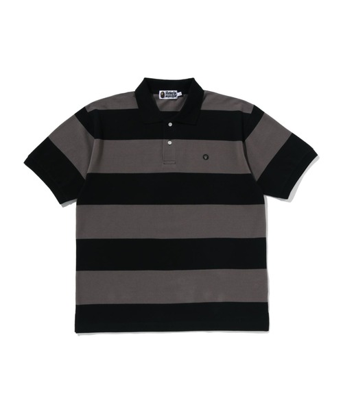 A BATHING APE（アベイシングエイプ）の「MILO ONE POINT STRIPE RELAXED FIT POLO（ポロシャツ・メンズ・ブラック/ブラウン・LARGE/X-LARGE/XX-LARGE/MEDIUM/SMALL）」の2枚目の写真