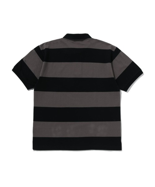 A BATHING APE（アベイシングエイプ）の「MILO ONE POINT STRIPE RELAXED FIT POLO（ポロシャツ・メンズ・ブラック/ブラウン・LARGE/X-LARGE/XX-LARGE/MEDIUM/SMALL）」の3枚目の写真