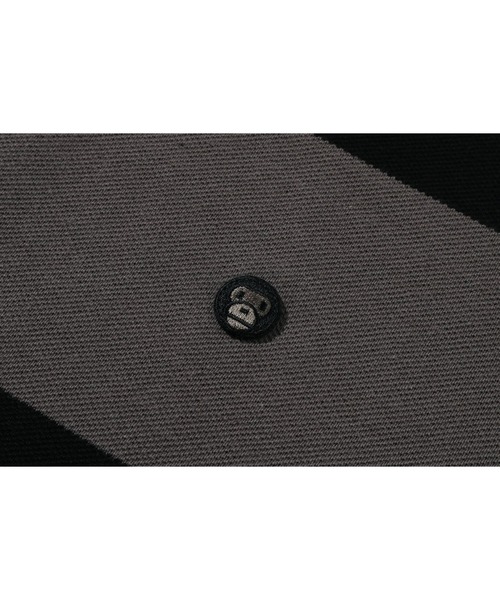 A BATHING APE（アベイシングエイプ）の「MILO ONE POINT STRIPE RELAXED FIT POLO（ポロシャツ・メンズ・ブラック/ブラウン・LARGE/X-LARGE/XX-LARGE/MEDIUM/SMALL）」の5枚目の写真
