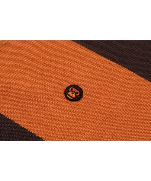 A BATHING APE（アベイシングエイプ）の「MILO ONE POINT STRIPE RELAXED FIT POLO（ポロシャツ・メンズ・ブラック/ブラウン・LARGE/X-LARGE/XX-LARGE/MEDIUM/SMALL）」の6枚目の写真