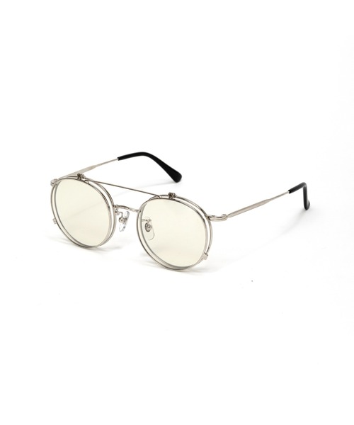CALEE(キャリー)の「FLIP UP TYPE CIRCLE METAL GLASSES <MIRROR LENS>(メガネ・メンズ・シルバー系その他/シルバー系その他2・FREE)」の2枚目の写真