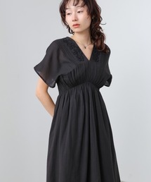 Bab（バブ）の「★再入荷なし在庫限り★【選べるサイズ展開】テープ刺繍ピンタックレースワンピース（ワンピース）」