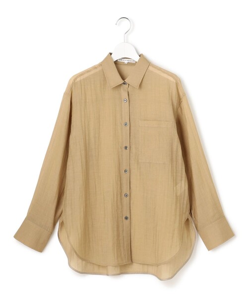 23区 S(ニジュウサンクチイサイサイズ)の「リネンミックスシアースラブ オーバーシャツ(シャツ/ブラウス・レディース・カーキ系/ベージュ系/ブラック系・32)」の15枚目の写真