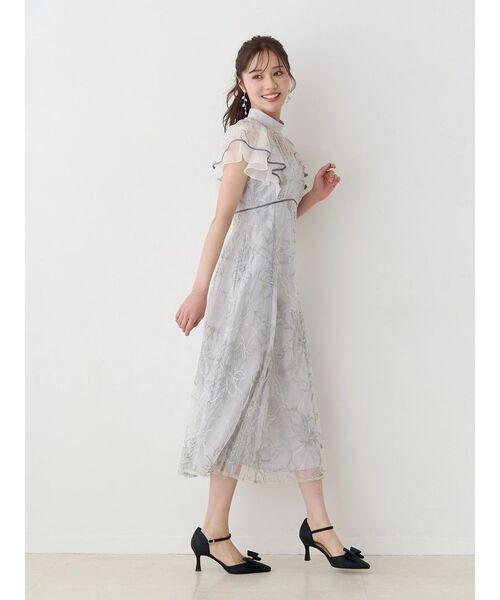 MERCURYDUO（マーキュリーデュオ）の「エンブロイダリーラッフルワンピース（ワンピース・レディース・ベビーピンク/ライトグレー・MEDIUM/SMALL）」の14枚目の写真