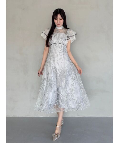 MERCURYDUO（マーキュリーデュオ）の「エンブロイダリーラッフルワンピース（ワンピース・レディース・ベビーピンク/ライトグレー・MEDIUM/SMALL）」の21枚目の写真