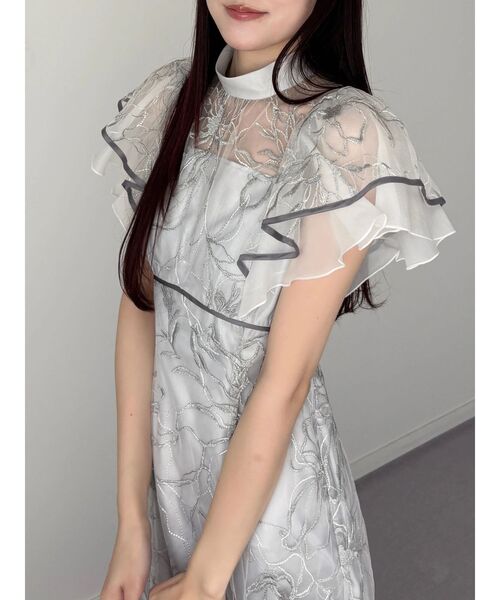 MERCURYDUO（マーキュリーデュオ）の「エンブロイダリーラッフルワンピース（ワンピース・レディース・ベビーピンク/ライトグレー・MEDIUM/SMALL）」の22枚目の写真