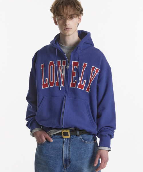セール】LONELY/LOVELY HOODIE ZIP-UP BLUE（パーカー）｜NOHANT