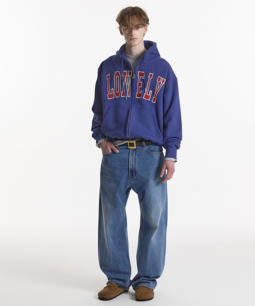 NOHANT（ノアン）の「LONELY/LOVELY HOODIE ZIP-UP BLUE（パーカー・メンズ・ブルー・SMALL/MEDIUM/LARGE）」の2枚目の写真