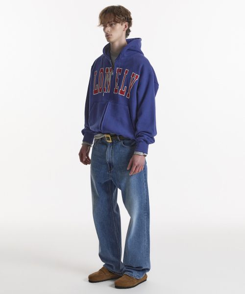 NOHANT（ノアン）の「LONELY/LOVELY HOODIE ZIP-UP BLUE（パーカー・メンズ・ブルー・SMALL/MEDIUM/LARGE）」の3枚目の写真