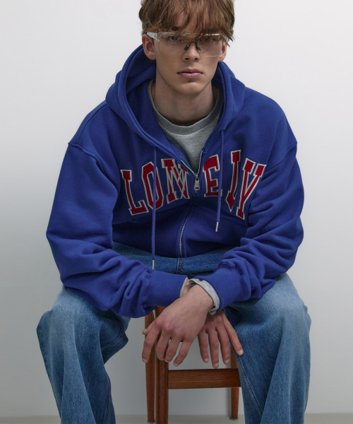 LONELY/LOVELY HOODIE ZIP-UP BLUE（パーカー）｜NOHANT（ノアン）の