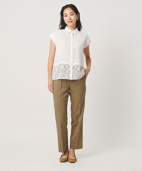 A DAY IN THE LIFE UNITED ARROWS(アデイインザライフユナイテッドアローズ)の「スラブツイル タックストレートパンツ ‐セットアップ対応・マシンウォッシャブル‐<A DAY IN THE LIFE>(その他パンツ・レディース・ダークグレー/ベージュ/ネイビー/モカ・40/36/38)」の11枚目の写真