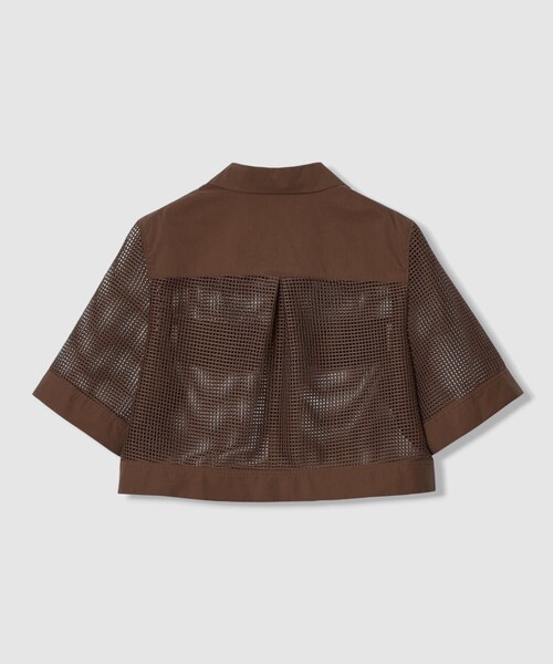 ANAYI（アナイ）の「【セットアップ対応商品】 メッシュラッセル５分袖シャツブルゾン（その他アウター・レディース・ブラウン/ホワイト/ブラック・38/36/34）」の16枚目の写真