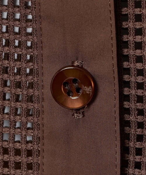 ANAYI（アナイ）の「【セットアップ対応商品】 メッシュラッセル５分袖シャツブルゾン（その他アウター・レディース・ブラウン/ホワイト/ブラック・38/36/34）」の17枚目の写真