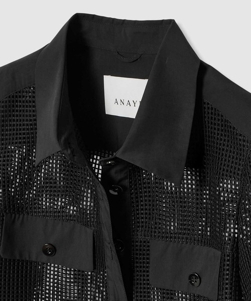 ANAYI（アナイ）の「【セットアップ対応商品】 メッシュラッセル５分袖シャツブルゾン（その他アウター・レディース・ブラウン/ホワイト/ブラック・38/36/34）」の20枚目の写真