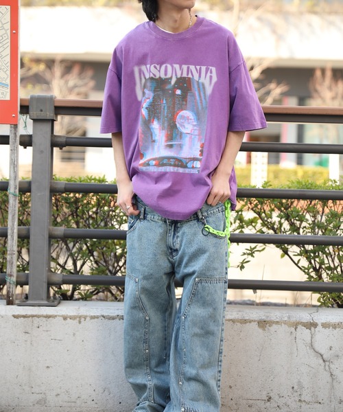 HOOK(フック)の「HOOK -original- INSOMNIA ウォッシュ加工ヴィンテージ風 ビッグTEE (SS)(Tシャツ/カットソー・メンズ・ブラック系その他2/ブルー/グレー/パープル/ブラック系その他3/ブラック系その他・L/XL/M)」の6枚目の写真