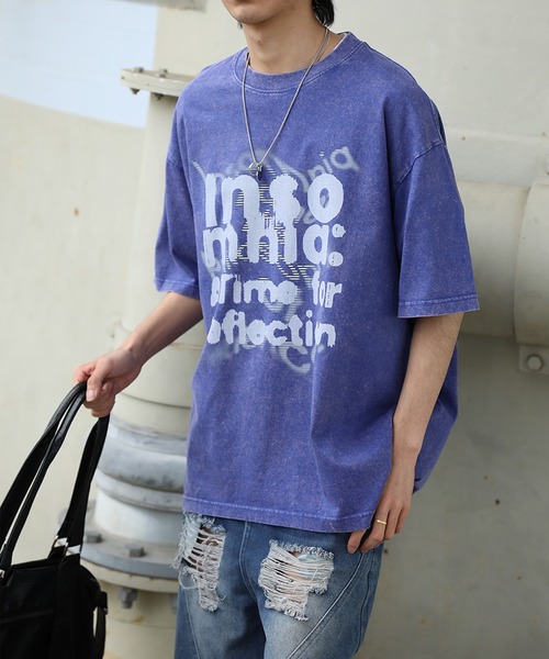 HOOK(フック)の「HOOK -original- INSOMNIA ウォッシュ加工ヴィンテージ風 ビッグTEE (SS)(Tシャツ/カットソー・メンズ・ブラック系その他2/ブルー/グレー/パープル/ブラック系その他3/ブラック系その他・L/XL/M)」の5枚目の写真