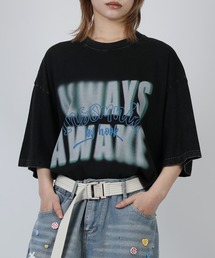 HOOK（フック）の「HOOK -original-　INSOMNIA　ウォッシュ加工ヴィンテージ風 ビッグTEE (SS)（Tシャツ/カットソー）」