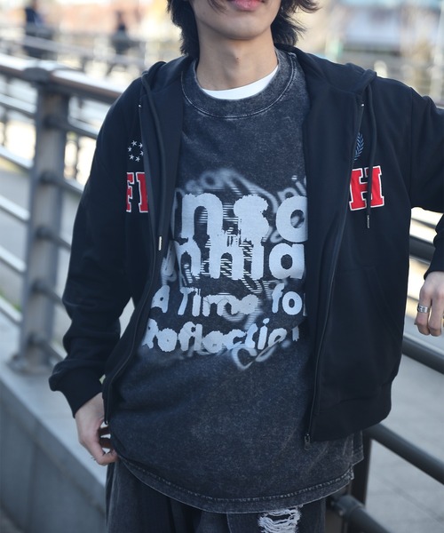 HOOK(フック)の「HOOK -original- INSOMNIA ウォッシュ加工ヴィンテージ風 ビッグTEE (SS)(Tシャツ/カットソー・メンズ・ブラック系その他2/ブルー/グレー/パープル/ブラック系その他3/ブラック系その他・L/XL/M)」の7枚目の写真
