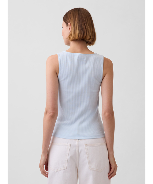 GAP(ギャップ)の「リブ ボタンアップ タンクトップ(Tシャツ/カットソー・レディース・ブラック/ブルー/ライトブラウン/オフホワイト・XS/L/M/S/XXS/XL)」の10枚目の写真