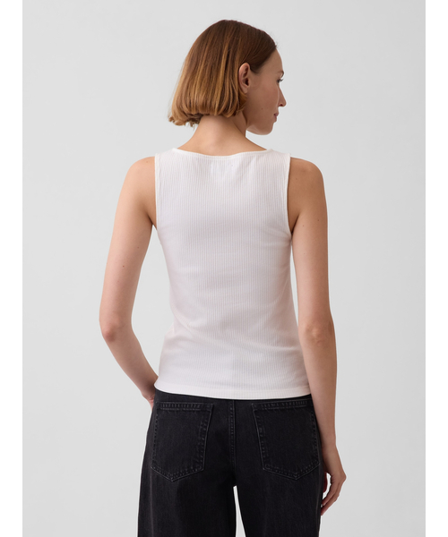 GAP(ギャップ)の「リブ ボタンアップ タンクトップ(Tシャツ/カットソー・レディース・ブラック/ブルー/ライトブラウン/オフホワイト・XS/L/M/S/XXS/XL)」の12枚目の写真