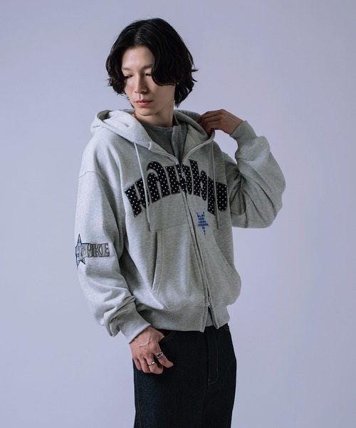 improves（インプローブス）の「リメイクライク チェックワッペン ZIPパーカー（パーカー・メンズ・ブラック/グレー・LARGE/MEDIUM）」の8枚目の写真