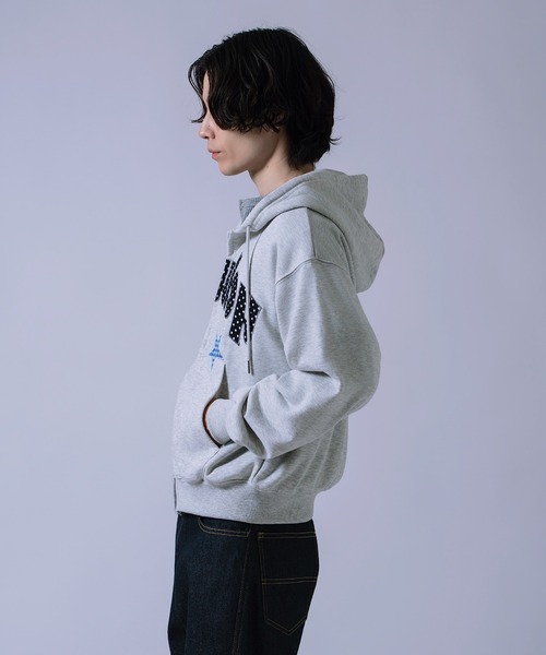 improves（インプローブス）の「リメイクライク チェックワッペン ZIPパーカー（パーカー・メンズ・ブラック/グレー・LARGE/MEDIUM）」の9枚目の写真