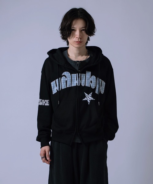 improves（インプローブス）の「リメイクライク チェックワッペン ZIPパーカー（パーカー・メンズ・ブラック/グレー・LARGE/MEDIUM）」の3枚目の写真
