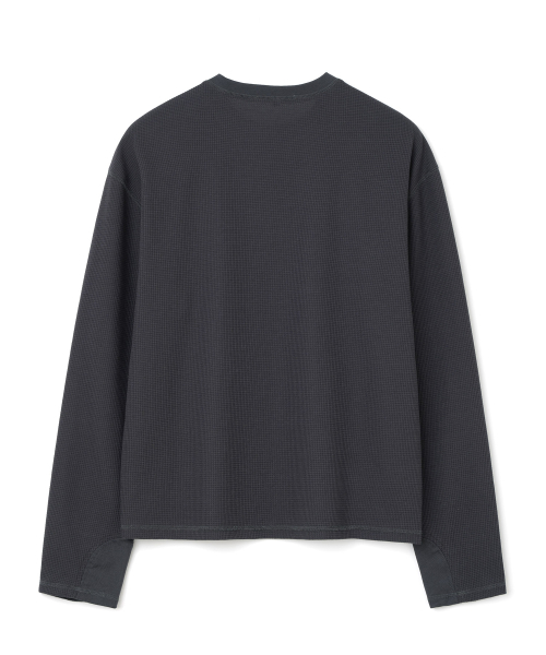Millo Archive（ミロ アーカイブ）の「ディープワッフルヘンリーネック [チャコール]（Tシャツ/カットソー・メンズ・その他・MEDIUM/LARGE/X-LARGE）」の5枚目の写真