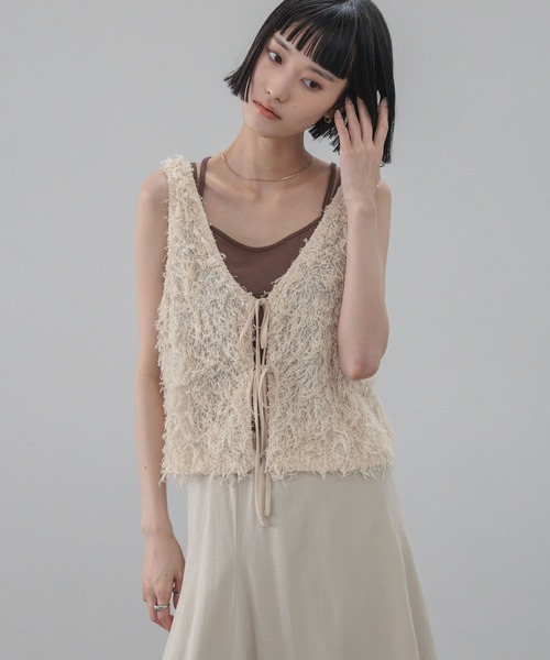 LOWRYS FARM（ローリーズファーム）の「フェザー２ＷＡＹベスト 663172（ベスト・レディース・アイボリー/ブラック/グレー・FREE）」の15枚目の写真