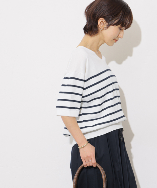 JOURNAL STANDARD relume（ジャーナルスタンダード　レリューム）の「【MULTI FUNC+】UVカット / 接触冷感 / ドライタッチVネックプルオーバー（ニット/セーター・レディース・カーキ/ブラック/ホワイト系その他/イエロー・FREE）」の17枚目の写真