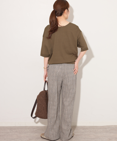 JOURNAL STANDARD relume（ジャーナルスタンダード　レリューム）の「【MULTI FUNC+】UVカット / 接触冷感 / ドライタッチVネックプルオーバー（ニット/セーター・レディース・カーキ/ブラック/ホワイト系その他/イエロー・FREE）」の21枚目の写真