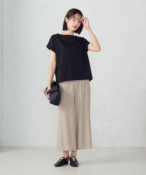 COMME CA ISM(コムサイズム)の「ボートネック カットソー(Tシャツ/カットソー・レディース・ブラック/ホワイト・MEDIUM/LARGE)」の12枚目の写真