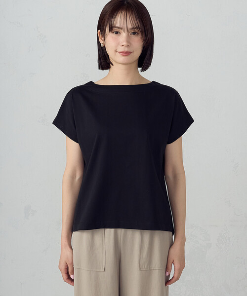 COMME CA ISM(コムサイズム)の「ボートネック カットソー(Tシャツ/カットソー・レディース・ブラック/ホワイト・MEDIUM/LARGE)」の10枚目の写真