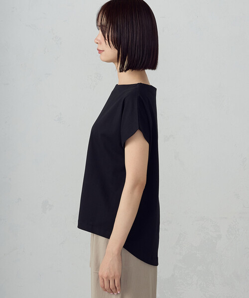 COMME CA ISM(コムサイズム)の「ボートネック カットソー(Tシャツ/カットソー・レディース・ブラック/ホワイト・MEDIUM/LARGE)」の9枚目の写真