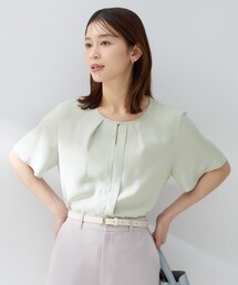【洗える/スーツインナー】ジョーゼットミニマルブラウス