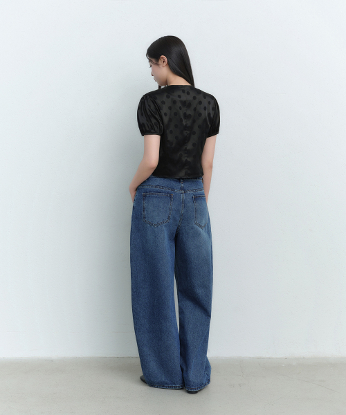 MUSINSA STANDARD WOMAN（ムシンサスタンダードウーマン）の「ウィメンズドットパフスリーブタイブラウス[ブラック]（シャツ/ブラウス・レディース・その他・SMALL/MEDIUM/LARGE/X-SMALL）」の3枚目の写真