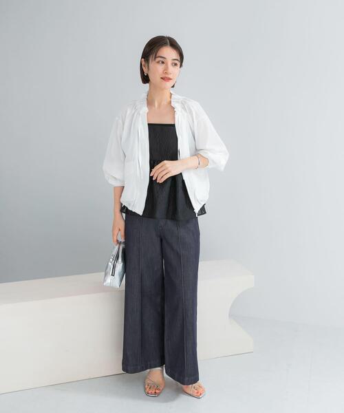 URBAN RESEARCH ROSSO WOMEN(アーバンリサーチ ロッソ)の「フロントジップフリルブラウス(シャツ/ブラウス・レディース・ライトベージュ/ホワイト・FREE)」の3枚目の写真