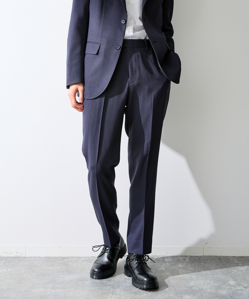 B.C STOCK（ベーセーストック）の「PE BIRDSEYE SLACKS（スラックス・メンズ・チャコールグレー/ブルー系その他/ネイビー・X-LARGE/LARGE/MEDIUM/SMALL）」の2枚目の写真