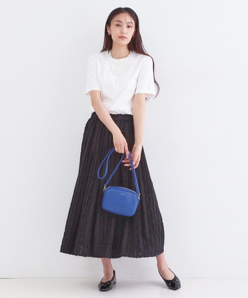 OPAQUE.CLIP(オペークドットクリップ)の「オーガニックコットン混ベーシックTシャツ【洗濯機OK】《SS~LL》(Tシャツ/カットソー・レディース・ネイビー/ホワイト/ライトベージュ/ブラック・34/36/38/40/42)」の8枚目の写真