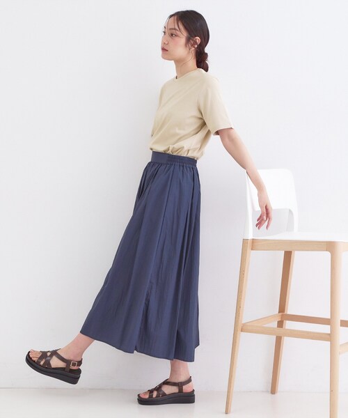 OPAQUE.CLIP(オペークドットクリップ)の「オーガニックコットン混ベーシックTシャツ【洗濯機OK】《SS~LL》(Tシャツ/カットソー・レディース・ネイビー/ホワイト/ライトベージュ/ブラック・34/36/38/40/42)」の17枚目の写真